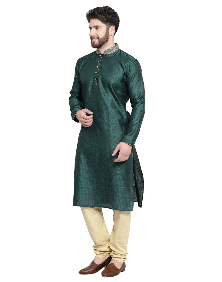 Mens-Silver-Green-Embroidered-Design-Kurta-1-1.png