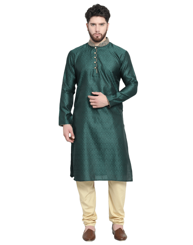 Mens-Silver-Green-Embroidered-Design-Kurta-3-1.png