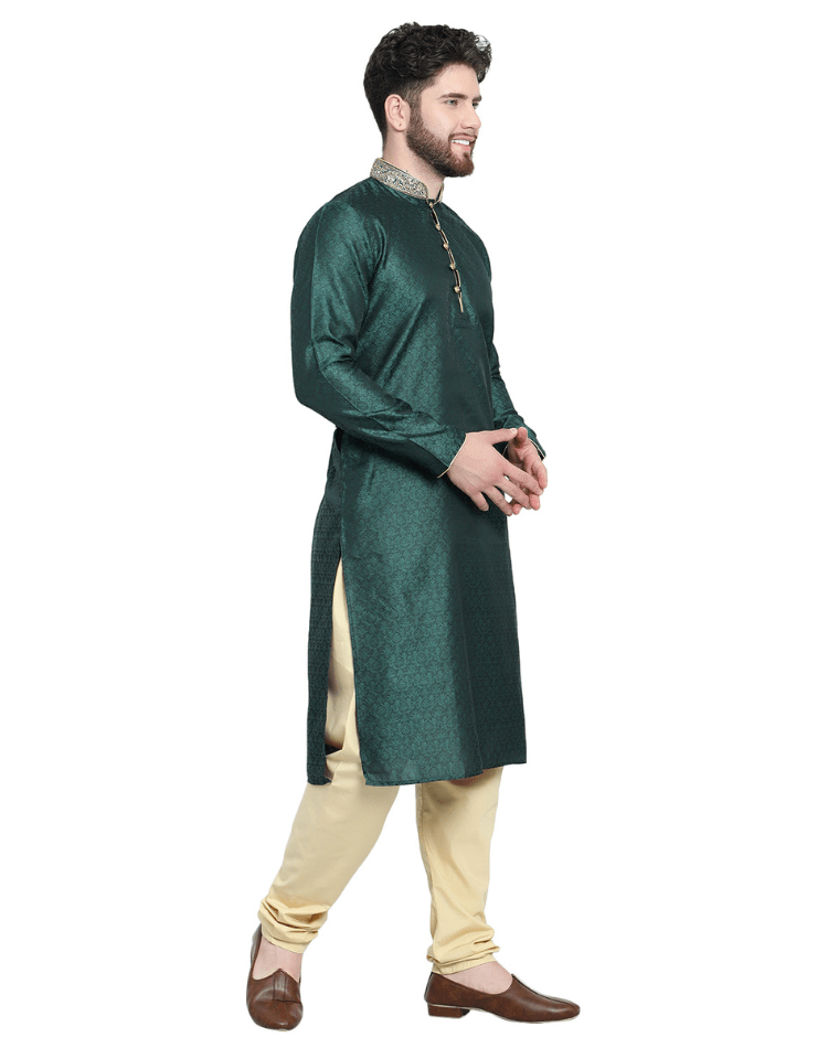 Mens-Silver-Green-Embroidered-Design-Kurta-4-1.png