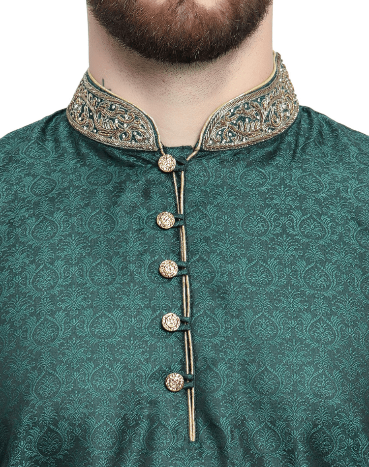 Mens-Silver-Green-Embroidered-Design-Kurta-5-1.png