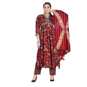 pooja vol-3 by mystic 3001 neck embroidery work kurti pant with dupatta